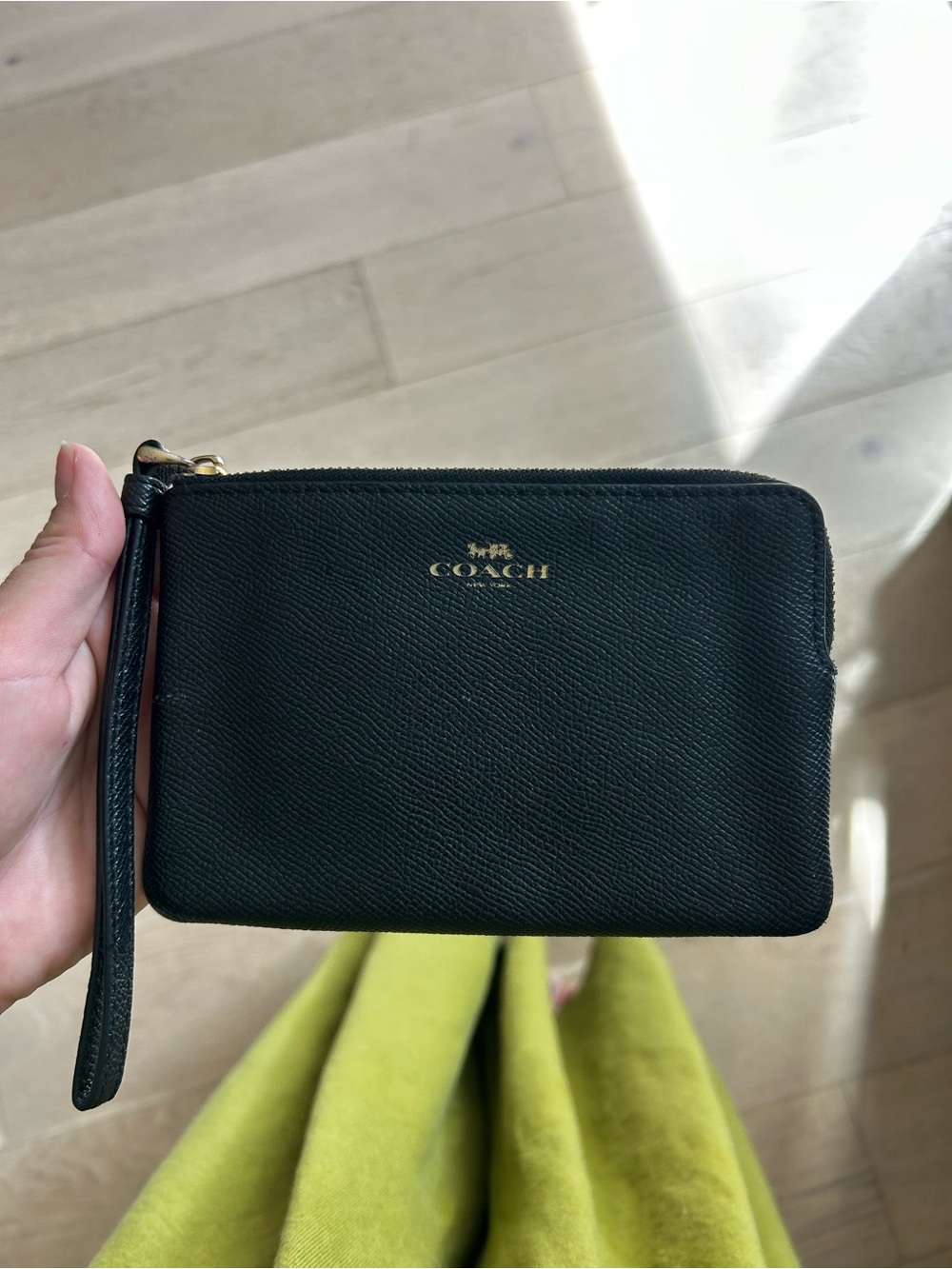 Black coach zip wallet